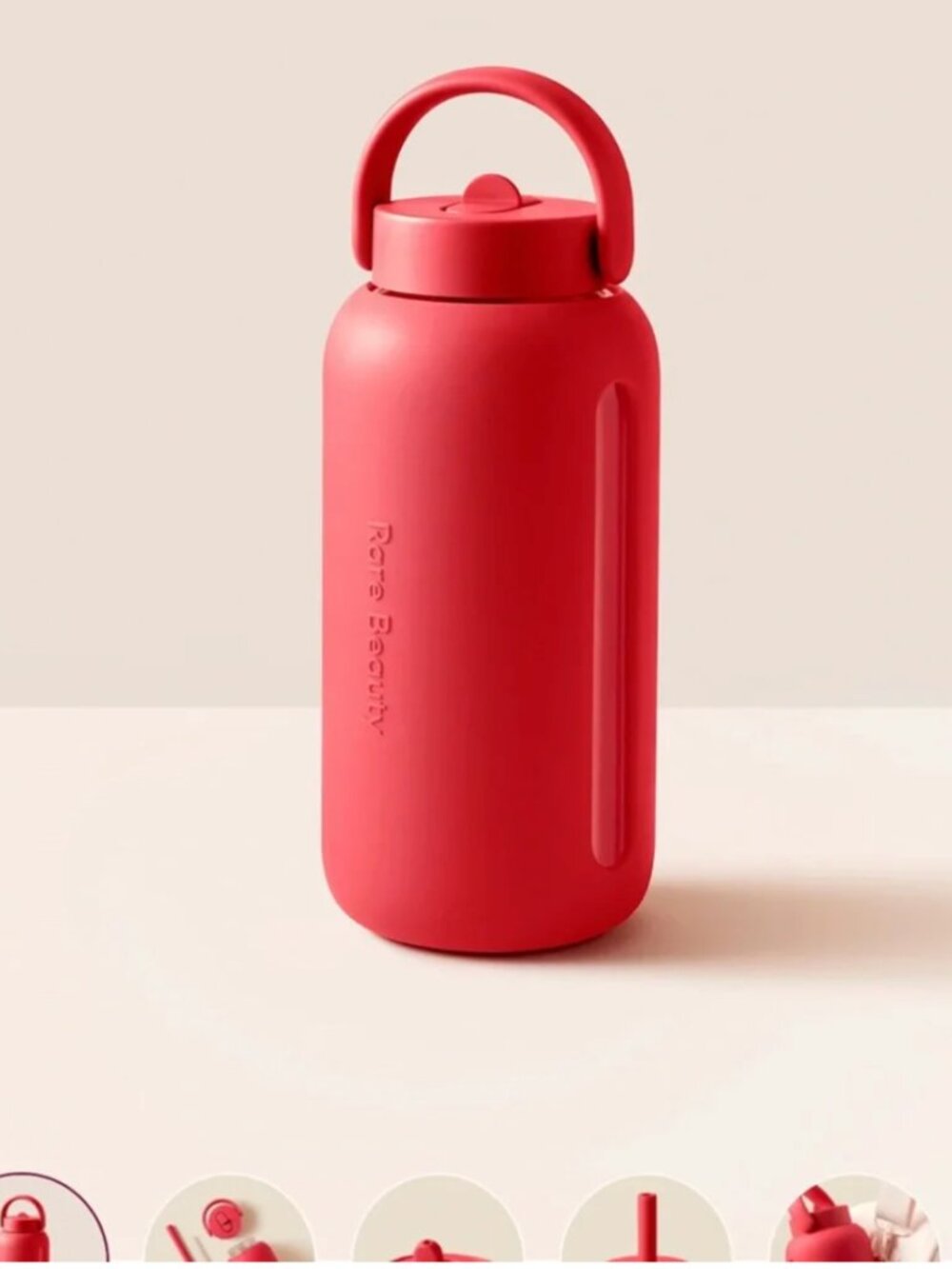 NWT Rare Beauty × Bink Day Bottle (with Flip Cap & Lounge Straw Cap) - GRATEFUL